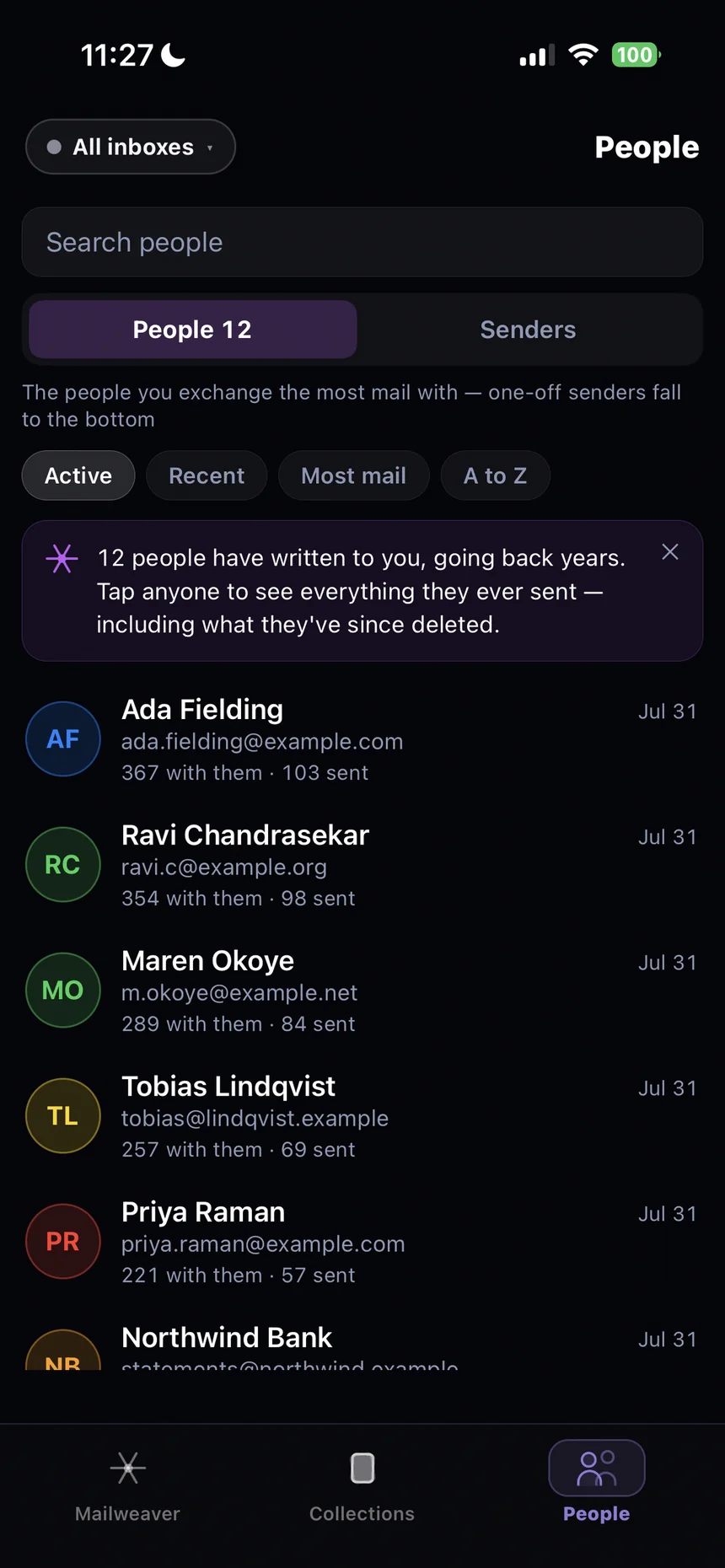 People screen