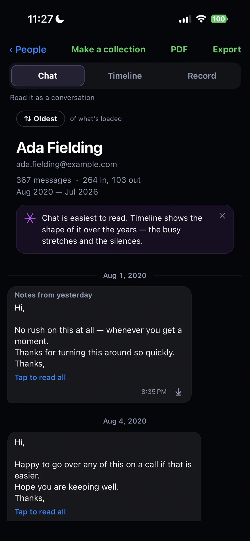 Chat screen